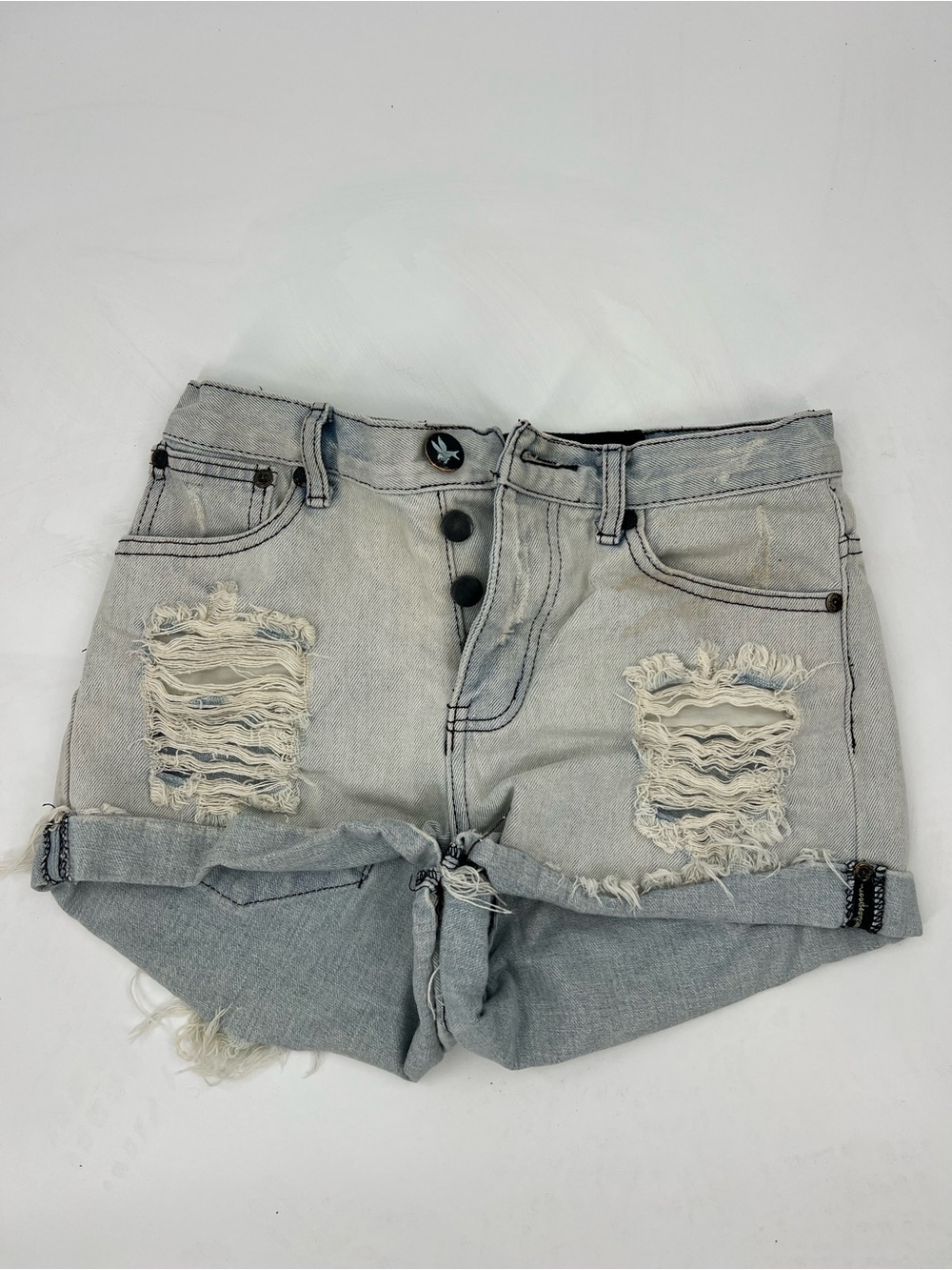 One Teaspoon Light Distressed Shorts 26